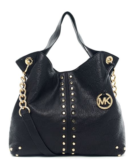 michael kors uptown astor bag black|Astor Large Studded Leather Shoulder Bag .